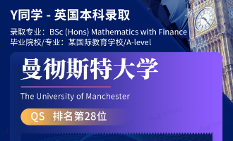 美世捷报 | 恭喜Y同学斩获英国曼彻斯特大学本科offer