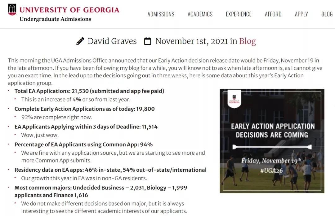 重磅！佐治亚大学发布第一波美本早申数据，申请人数竟还在涨涨涨？！