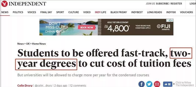 英国本科缩短到2年，硕士1年，英国留学成白领逆袭利器